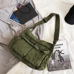 Bolso Bandolera Estético y Bonito para Estudiantes, Estilo Vintage, Negro y Verde, de Lona, para Mujer - Product Image 2