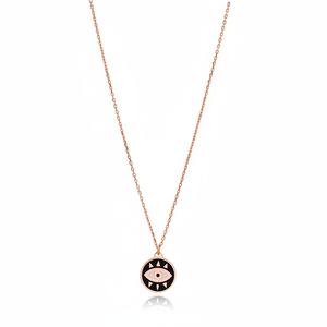 Pendentif à breloque en émail noir minimaliste en gros bijoux en argent sterling 925 - Product Image 2