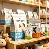 Sacs d'emballage pour aliments pour animaux de compagnie, personnalisés, imprimés, recyclables, finition mate, fond plat, sac en mylar avec fermeture éclair réutilisable, 1 kg, 3 kg
