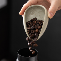 Plat de dosage vintage en céramique pour grains de café, en forme de feuille, support à thé Chahé, accessoire de cérémonie du thé pour barista à domicile et thé Gongfu
