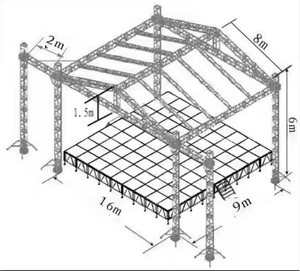 Sistema de armazón de techo de aluminio ESI, escenario portátil prefabricado, Instalación rápida con soporte estable - Product Image 2