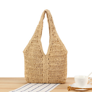 Nuova Borsa Intrecciata <span class=keywords><strong>a</strong></span> <span class=keywords><strong>Mano</strong></span> in Paglia per Donna, Design all'Ingrosso, Casual con Manico, Fodera in Poliestere, per Vacanze, Viaggi e Spiaggia - Product Image 1