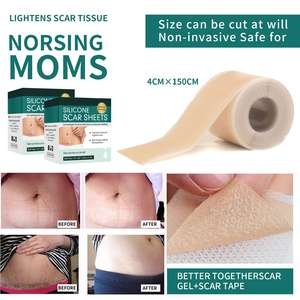 Rouleau de gel cicatrisant en silicone 4cm*1.5m OEM Étiquette privée Médical Doux Plat Atténuation des cicatrices chéloïdes - Product Image 3