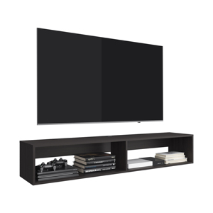 Eco 59 Inch Floating <b>Tv</b> <b>Stand</b> With Two Shelves Black Wengue - Product Image 6