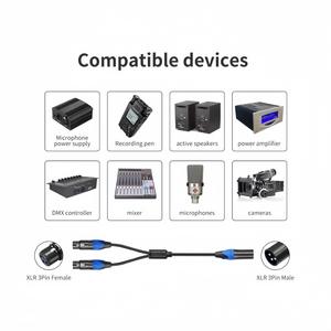 Cable de audio XLR 1 a 2 macho a hembra, cable de cobre niquelado para micrófonos y altavoces - Product Image 3