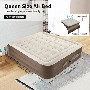 Надувной матрас KingGear 38 см, высокий уровень комфорта, портативная надувная кровать размера <span class=keywords><strong>Queen</strong></span> с встроенным насосом для кемпинга - Product Image 5