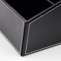 Organisateur de télécommande en cuir PU à trois couches, multifonction, style classique, support de bureau pour salon et bureau à domicile