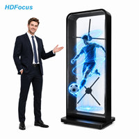 Ventilador Holográfico 3D HDFocus de 65 cm, 5000 Nits, 1X3, Sincronización, Proyección Humana 3D Gigante, Gestión por WiFi y Aplicación