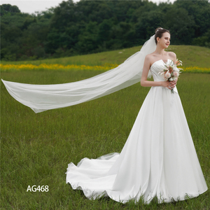 Taille personnalisée en gros une ligne nouveau style robe de mariée formelle robe gracieuse chic épaules dénudées col en V église robe de mariée - Product Image 1