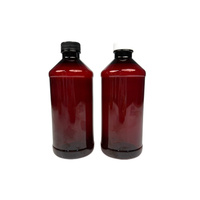 Pilulier en plastique ambré pour animaux de compagnie de 500ml 16oz avec couvercle à vis pour médicament liquide de sirop contre la toux orale