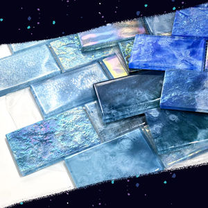 Mosaico de Vidrio Azul para <span class=keywords><strong>Piscina</strong></span> de 73x48, Azulejos de Pared para Decoración de Dormitorio, Baño, Cocina y Pasillo - Product Image 1