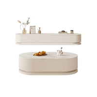 Meuble TV en bois massif, table basse combinée, espace de rangement, style moderne simple, crème, salon, appartement, meubles de maison 2025