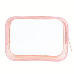 Customized <b>Transparent</b> Waterproof Make up <b>Bag</b> Portable PVC Plastic Cosmetic <b>Makeup</b> Zipper for Vacation Travel - Product Image 6
