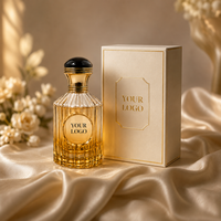 Parfum personnalisé avec logo pour mariage, 100 ml EDP, flacon doré côtelé, cadeau de remerciement, parfum longue durée à la vanille, marque privée