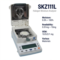 Analizador de Humedad Halógeno SKZ111L-1, Estable y Rápido, 110g/1mg 0.01%, LCD RS232, para Alimentos, Granos, Productos Químicos y Laboratorio