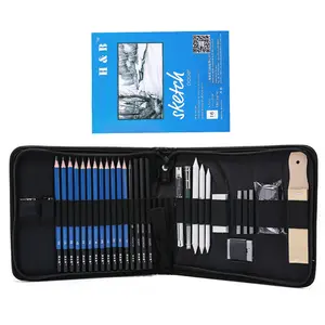 Kunstenaar Kwaliteit 33Pcs Nylon Tas Schets Tekening Art Potlood Set