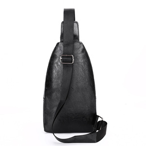 Huang Lei Men's Chest Bag PU Leather Waterproof Business Travel Crossbody Bag Solid Color Spring 2022 - Product Image 5
