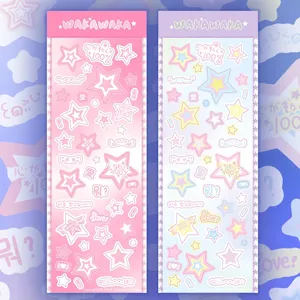 Autocollants étoiles de dessin animé, style coréen, DIY, autocollants photo d'idoles Kpop, autocollants décoratifs Toploader, papeterie <span class=keywords><strong>coréenne</strong></span> mignonne, autocollants de couleur macaron - Product Image 2