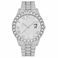 Jam Tangan Blues Top Selling Berlapis Emas Big Bling Bling Berlian Hitam Murah