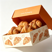 Boîtes en papier recyclables pour pain, croissants, sandwichs et biscuits, emballages pliables pour vente en gros