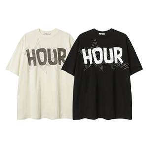 Haut poids été Niche rétro marque Tee arabe Hot-Fix strass T-Shirt à manches courtes haut de gamme hommes T-Shirt - Product Image 1