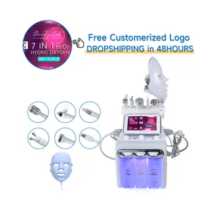 7 in 1 Hydrodermabrasion H2O2 oxygen Facial Machine with LED Mask Jet Peel Pore Shrink Blackhead Remover Face Cleaning Machine