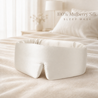 Masque de sommeil de luxe lesté et ajustable en soie de mûrier pure à 100 % pour la méditation et le voyage, avec velcro réglable