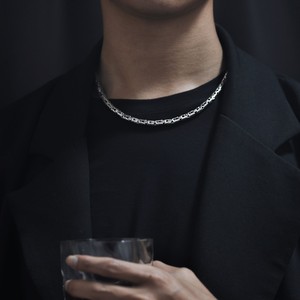 99纯银项链男士时尚品牌和平符号设计手工制作小众复古泰式复古龙骨链颈链嘻哈风格 - Product Image 3
