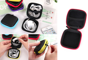 Pochette de rangement pour écouteurs, boîte carrée dur en EVA, organisateur de câbles <span class=keywords><strong>USB</strong></span>, étui pour écouteurs oreillettes disque U, petits objets - Product Image 4