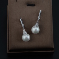 Vente en gros 925 argent Sterling classique naturel perle d'eau douce boucles d'oreilles femmes boucles d'oreilles perle boucles d'oreilles