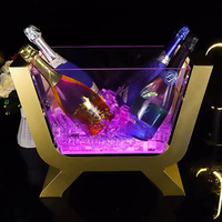 Présentoir à vin seau à glace lumineux en plastique grand cadre de vin de glace seau à led seau à bière lumineux bar pour boîte de nuit