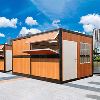 Kiosque commercial pliable de 20 pieds, maison conteneur écologique pliable, murs isolés, transport facile, installation rapide, chambre préfabriquée