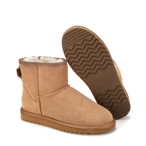 Botas Cortas de Mujer Resistentes al Agua, de Piel Dividida, con Forro Completo de Piel de Oveja, Plantilla de Espuma Viscoelástica y Suela de EVA, Punta Redonda, para Exteriores - Product Image 4