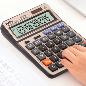 Calculatrice FOSKA à 14 chiffres avec grand écran LCD, fonction de vérification pour la gestion financière simplifiée et les calculs courants en mathématiques - Product Image 6