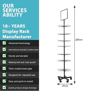 7 Tier quay Rack hiển thị cửa hàng di động Rack hiển thị với móc cho vớ, mũ, đồ trang sức, vòng đeo tay cho cửa hàng hoặc thủ công hiển thị - Product Image 4