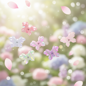 Pinces à cheveux papillon ZiN 7,5 cm en plastique irisé style doux pour femmes et filles - Product Image 2