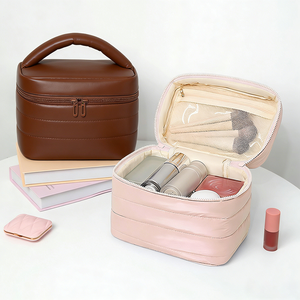 Милая объемная косметичка для женщин, большая портативная водонепроницаемая сумка для туалетных принадлежностей, дорожный органайзер для макияжа с ручкой - Product Image 6