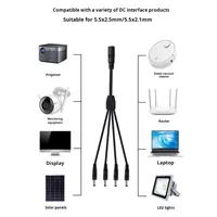 Cable de Alimentación de CC de Cobre con Clasificación IP44, Una Conectora Hembra y Dos/Tres/Cuatro Conectores Macho, Extensión para Luces LED de Exterior, Computadora en Funcionamiento