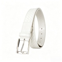 Ceintures en cuir PU tressé vintage personnalisées en usine avec boucle à ardillon en alliage, faites à la main, unisexes, largeur 3,5 cm