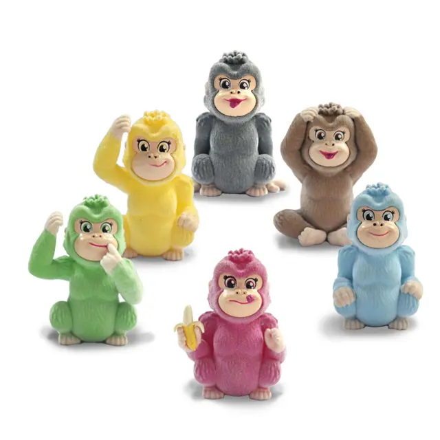 6pcs/set mini collective plastic animal figure monkey toys for kids