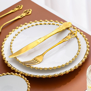 Assiette <span class=keywords><strong>en</strong></span> céramique perlée dorée <span class=keywords><strong>en</strong></span> <span class=keywords><strong>forme</strong></span> <span class=keywords><strong>de</strong></span> cœur, assiettes à steak, à pâtes, à dîner, bols à soupe, <span class=keywords><strong>vaisselle</strong></span> - Product Image 4