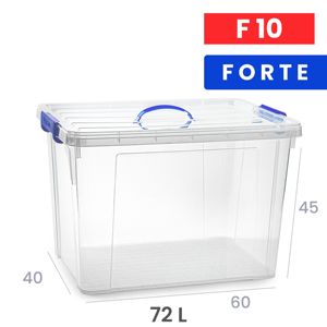 Contenitore portaoggetti Forte F10 da 72 L in plastica trasparente per l'organizzazione domestica - Product Image 1