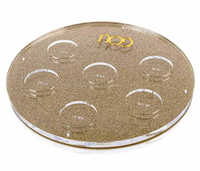 RAY YI vente en gros de plaques de seder en acrylique Judaica personnalisées pour la Pâque juive ronde/hexagonale décoration de fête juive hébraïque cadeaux de judaïsme