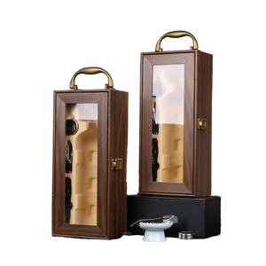 Scatola per Vino <span class=keywords><strong>in</strong></span> MDF Personalizzata con Logo, Confezione per Due Bottiglie, Cofanetto <span class=keywords><strong>Regalo</strong></span> <span class=keywords><strong>in</strong></span> <span class=keywords><strong>Legno</strong></span> Retrò con Manico e Fibbia - Product Image 2