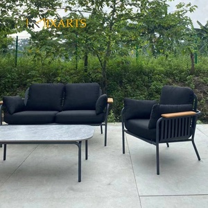 Vente directe d'usine Meubles d'extérieur Mobilier de <span class=keywords><strong>jardin</strong></span> en aluminium Teakwood <span class=keywords><strong>Fauteuil</strong></span> Canapé Ensemble de canapés modernes Chaise de loisirs - Product Image 1