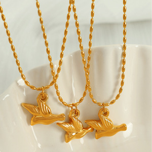 Conjunto de collar y pendientes Golden Bird, joyería de acero inoxidable para mujer, accesorios de moda para regalo - Product Image 3
