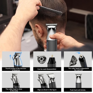Cortadora de Pelo Eléctrica Profesional <span class=keywords><strong>para</strong></span> Hombre, Recortadora de <span class=keywords><strong>Barba</strong></span> Inalámbrica Ajustable, Máquina de Corte de Pelo Recargable <span class=keywords><strong>para</strong></span> Hombres - Product Image 4