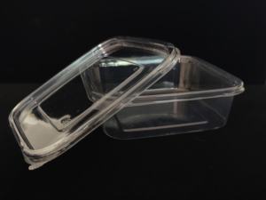 경량 강아지 일회용 그릇 6.9 X 6.9 인치 적층 가능 사각형 열성형 플라스틱 박스 뚜껑 포함 - Product Image 4