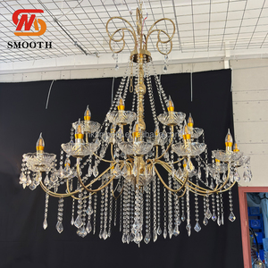 Lustre moderne de luxe en cristal pour hôtel, luminaire décoratif pour plafonds hauts - Product Image 2