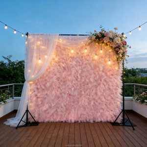 Decoración Creativa para Fondo de Escenario, Accesorios Decorativos, Velo de Gasa de Seda Colgante para Eventos de Boda - Product Image 2